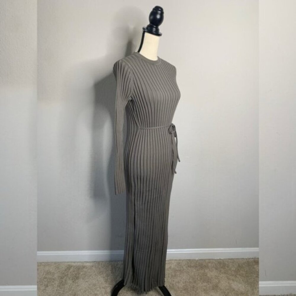 NWT Worth Collective Colette Premium Long Sleeved Ribbed Knit Maxi Dress - Picture 5 of 13